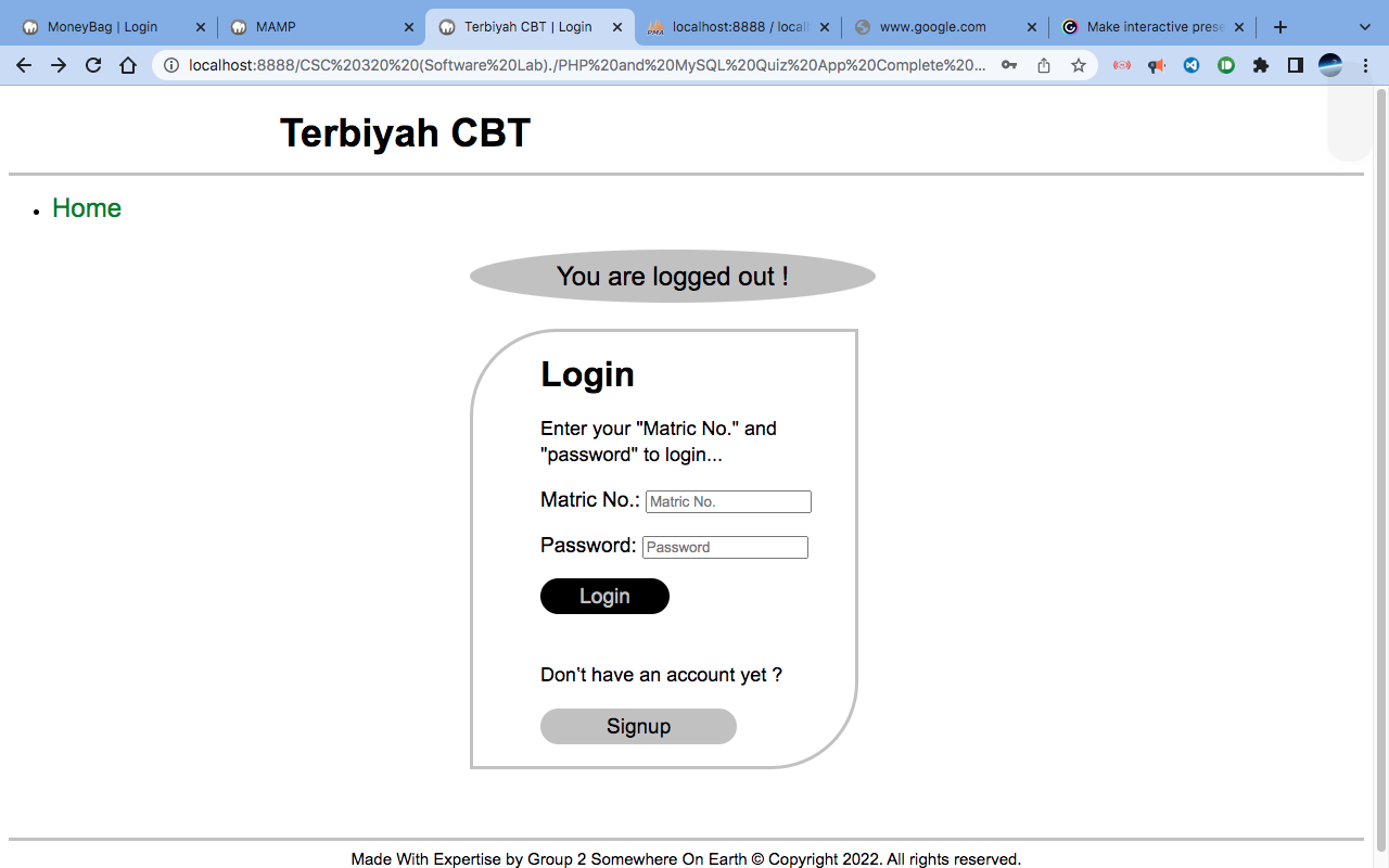 Project UI Screenshot