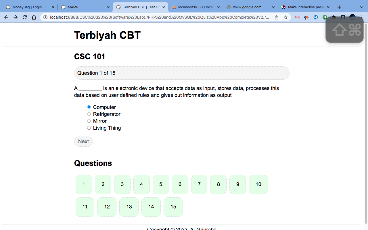 Project UI Screenshot