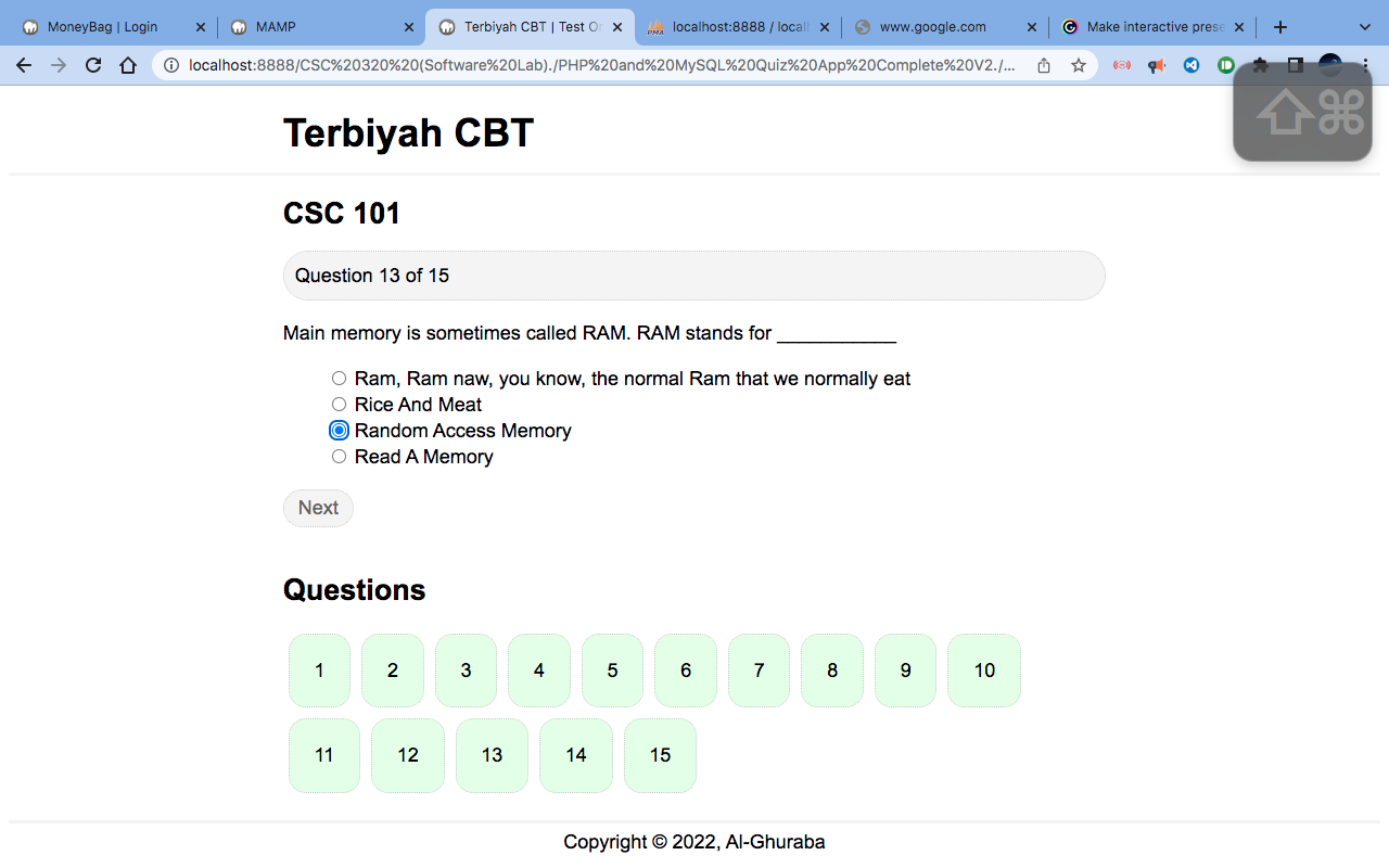 Project UI Screenshot