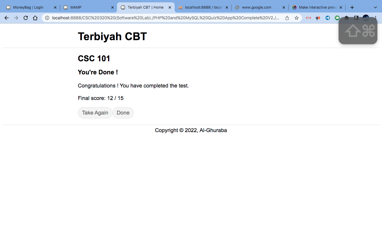 Project UI Screenshot